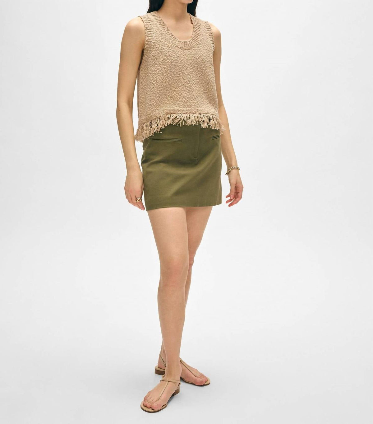 White + Warren - Cotton Fringe Tank Top