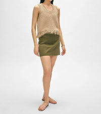 White + Warren - Cotton Fringe Tank Top - brown - clothing - cotton