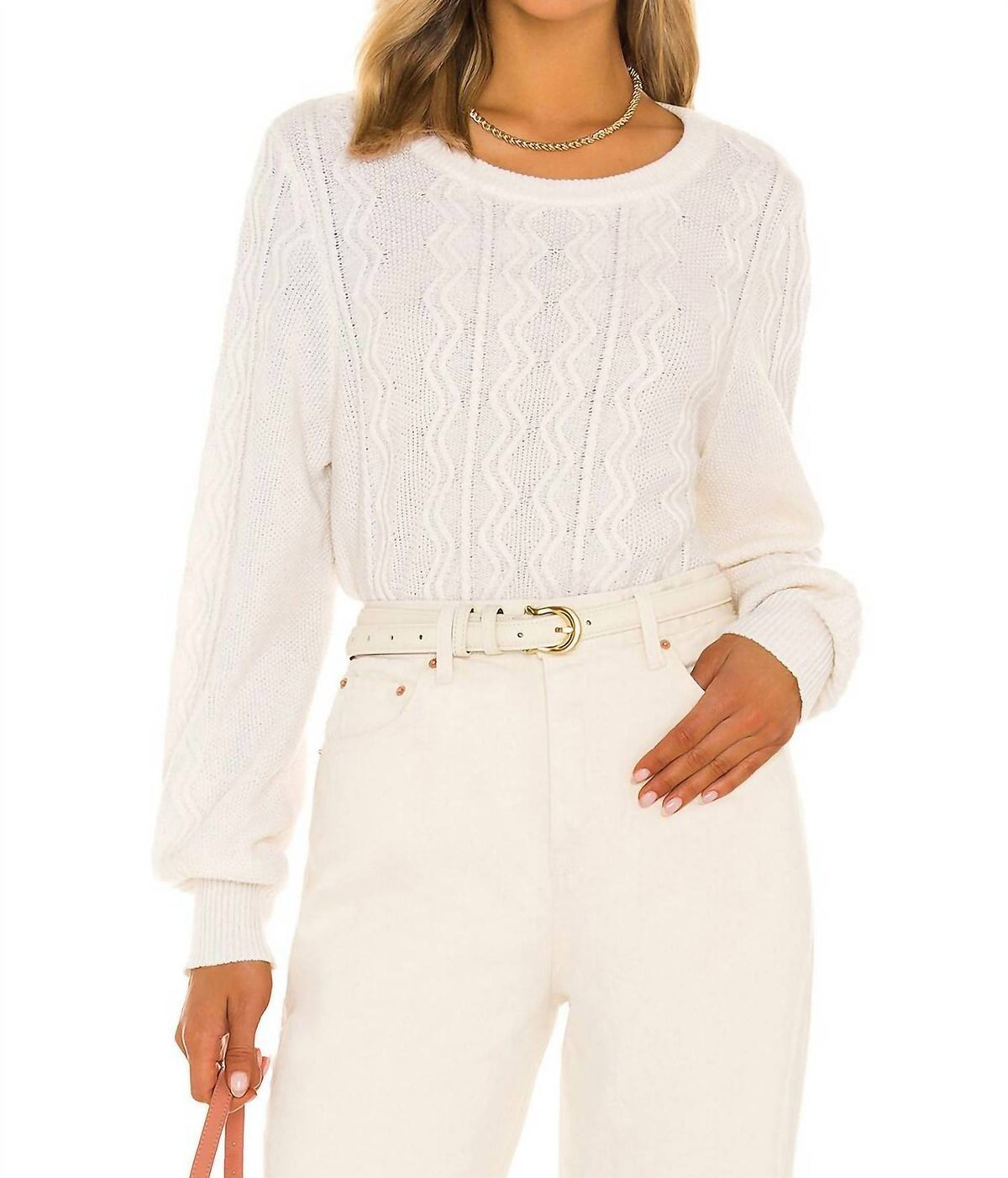 White + Warren - Luxe Mixed Stitch Crew Top
