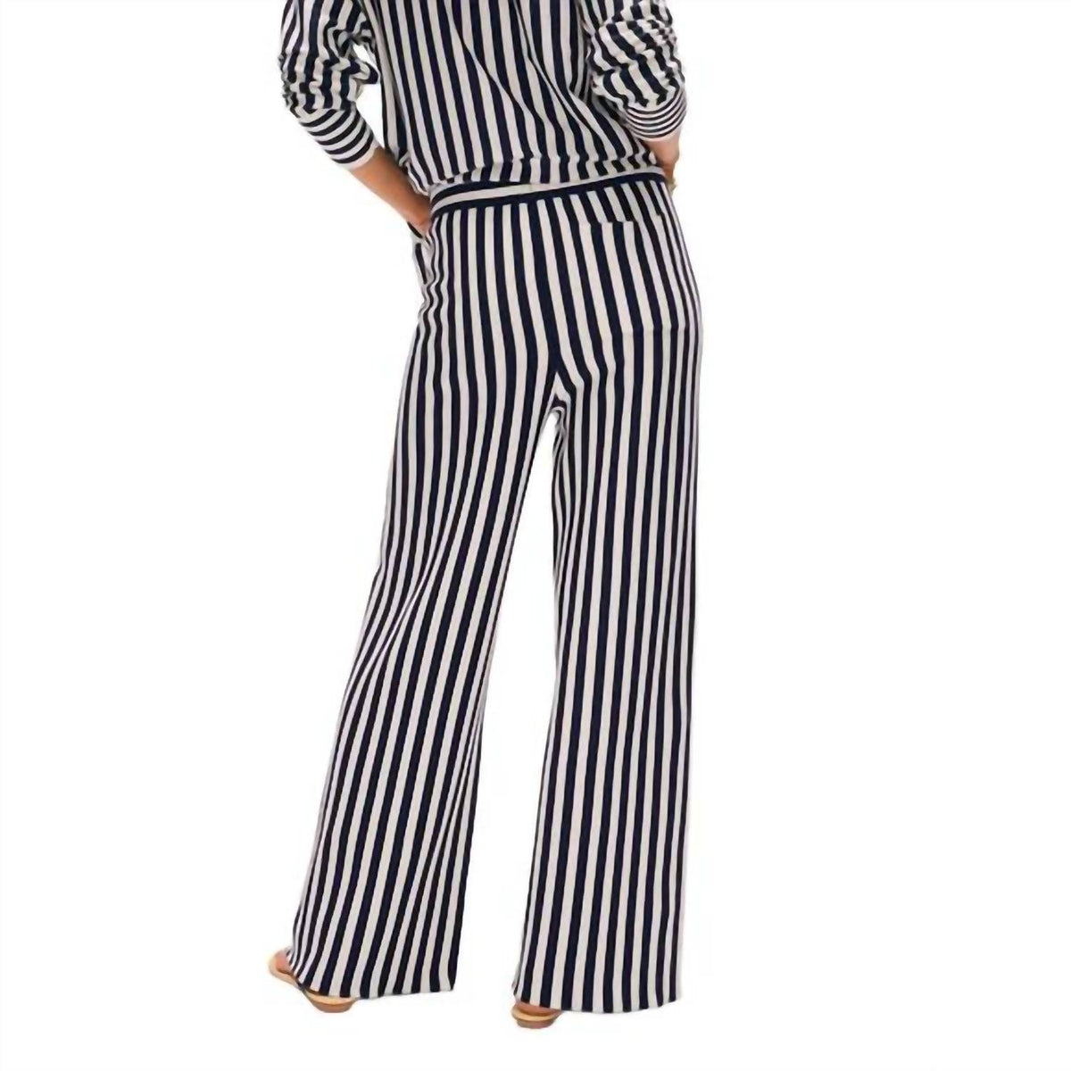 White + Warren - Superfine Cotton Stripe Wide Leg Pants