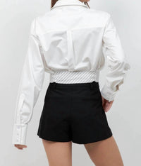 Whiteroom+Cactus - Tie Accent Poplin Shirt