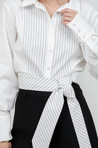 Whiteroom+Cactus - Tie Accent Poplin Shirt