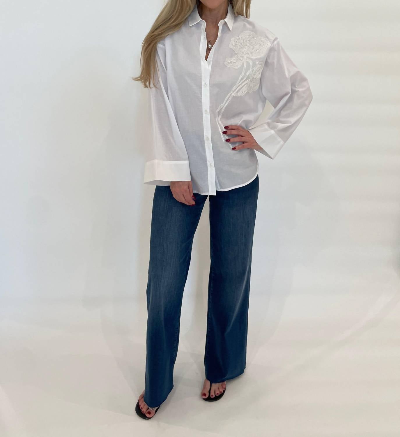 Whyci Milano - Noam Embroidered Shirt - button - down - shirts - clothing - cotton