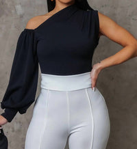 Win Win Apparel - Midnight In Paris One Shoulder Top