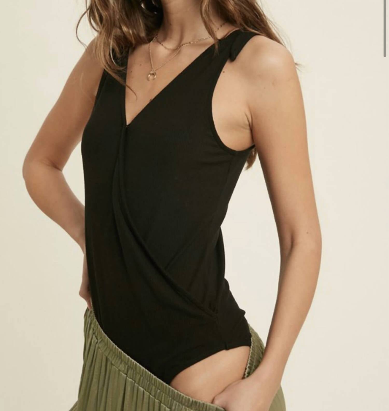 Wishlist - Anna Shoulder Tie Bodysuit - black - bodysuits - clothing