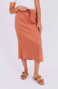 Wishlist - Braided Drawstring Linen Skirt