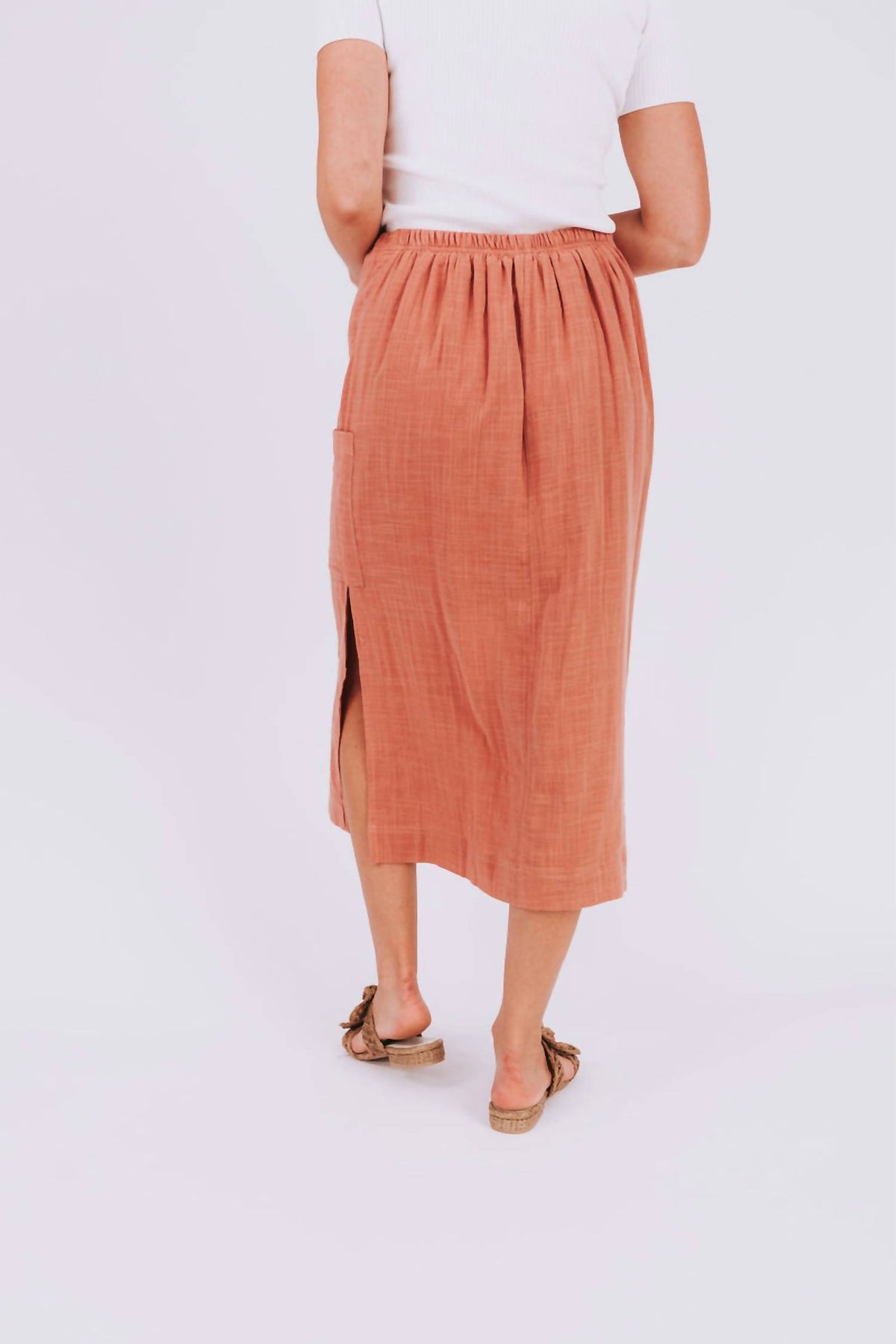 Wishlist - Braided Drawstring Linen Skirt
