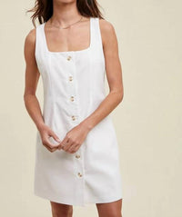 Wishlist - Button Up Linen Mini Dress