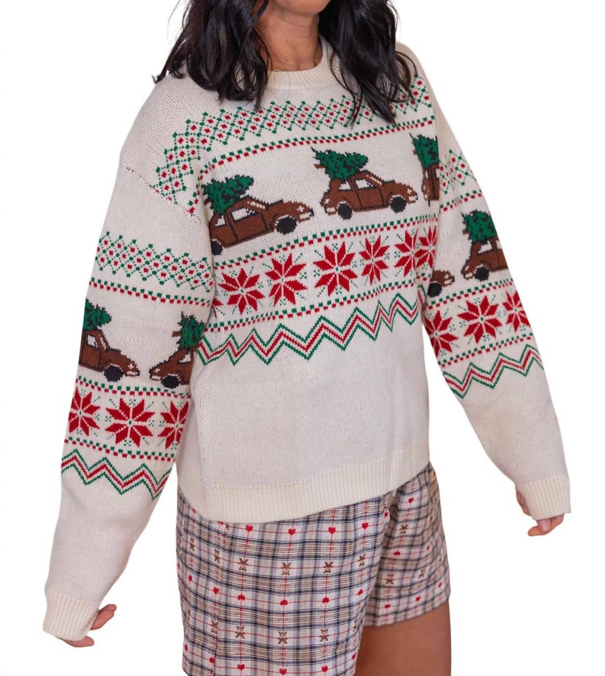 Wishlist - Christmas Tree Car Fair Isle Sweater