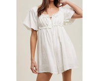 Wishlist - Gracie Gingham Puff Sleeve Romper