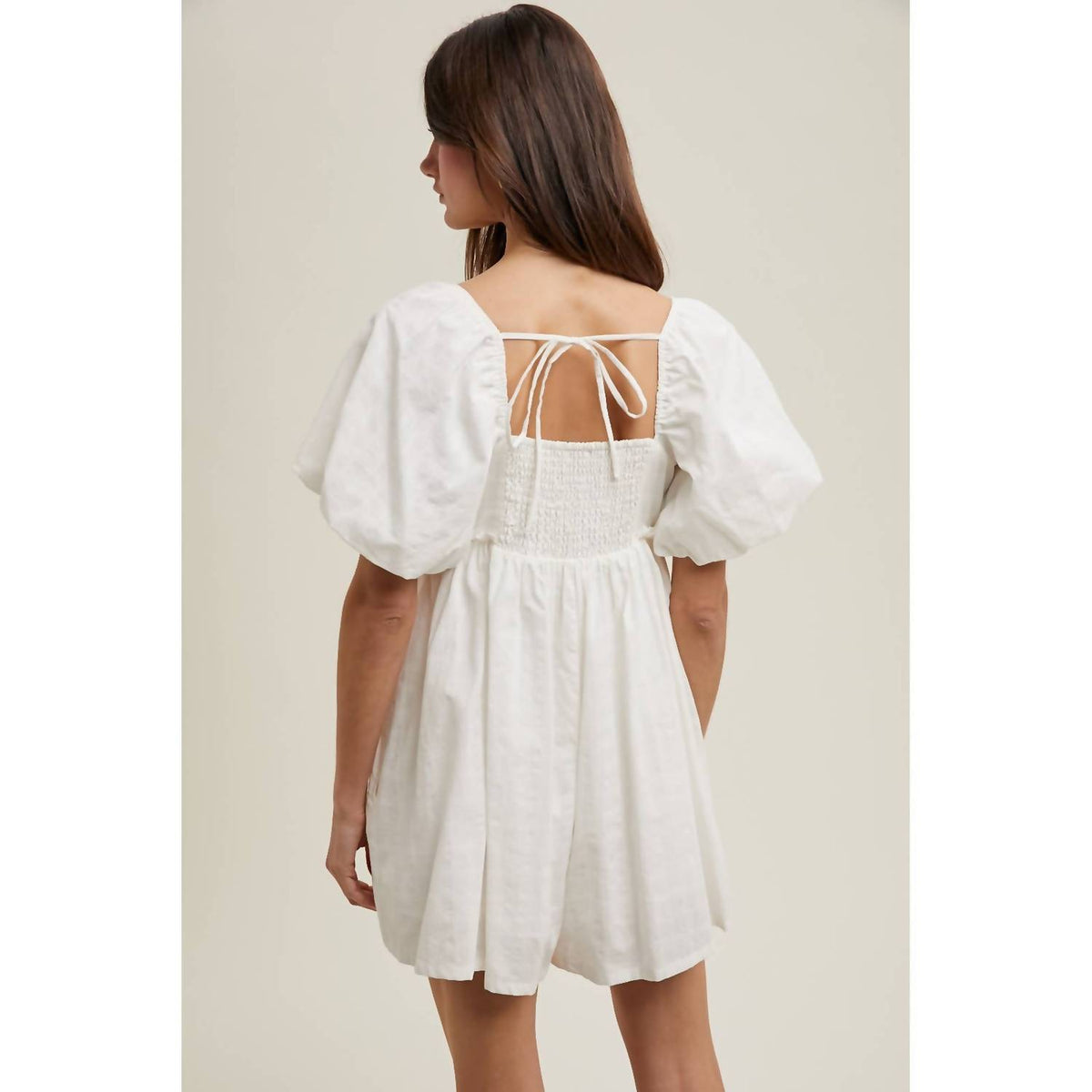 Wishlist - Gracie Gingham Puff Sleeve Romper