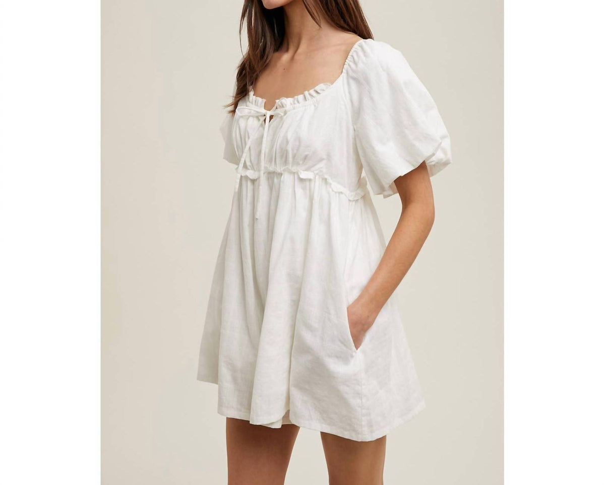 Wishlist - Gracie Gingham Puff Sleeve Romper