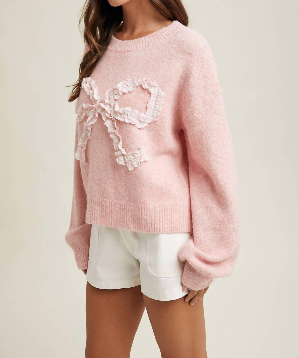 Wishlist - Plaid Bow Brushed Sweater