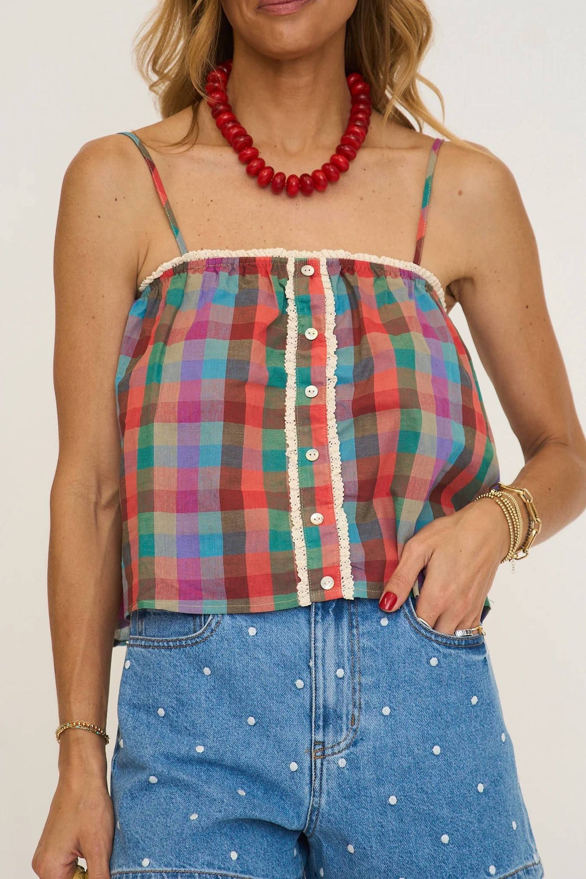 Wishlist - Plaid Cami Top