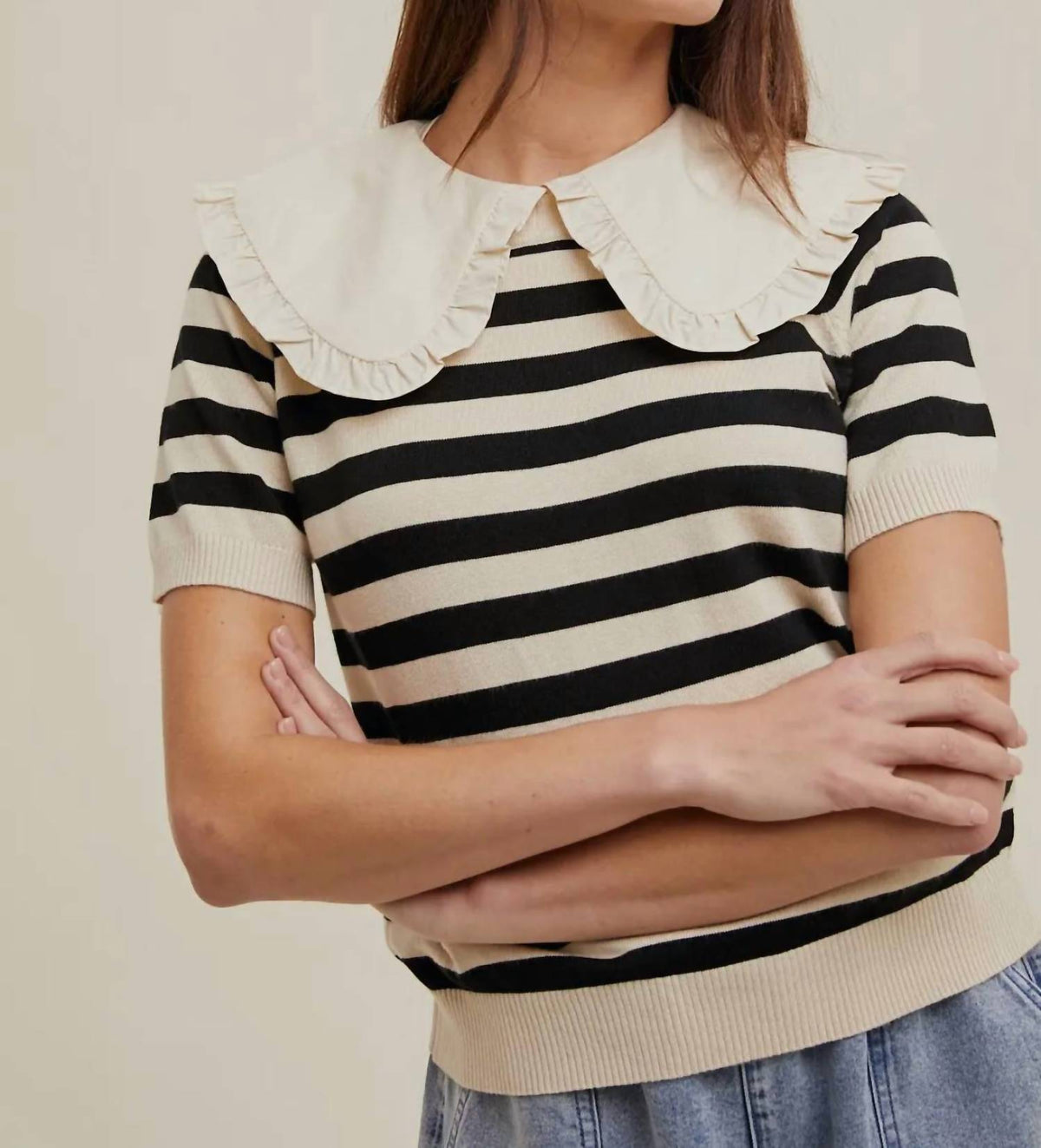 Wishlist - twofer peter pan collar sweater top