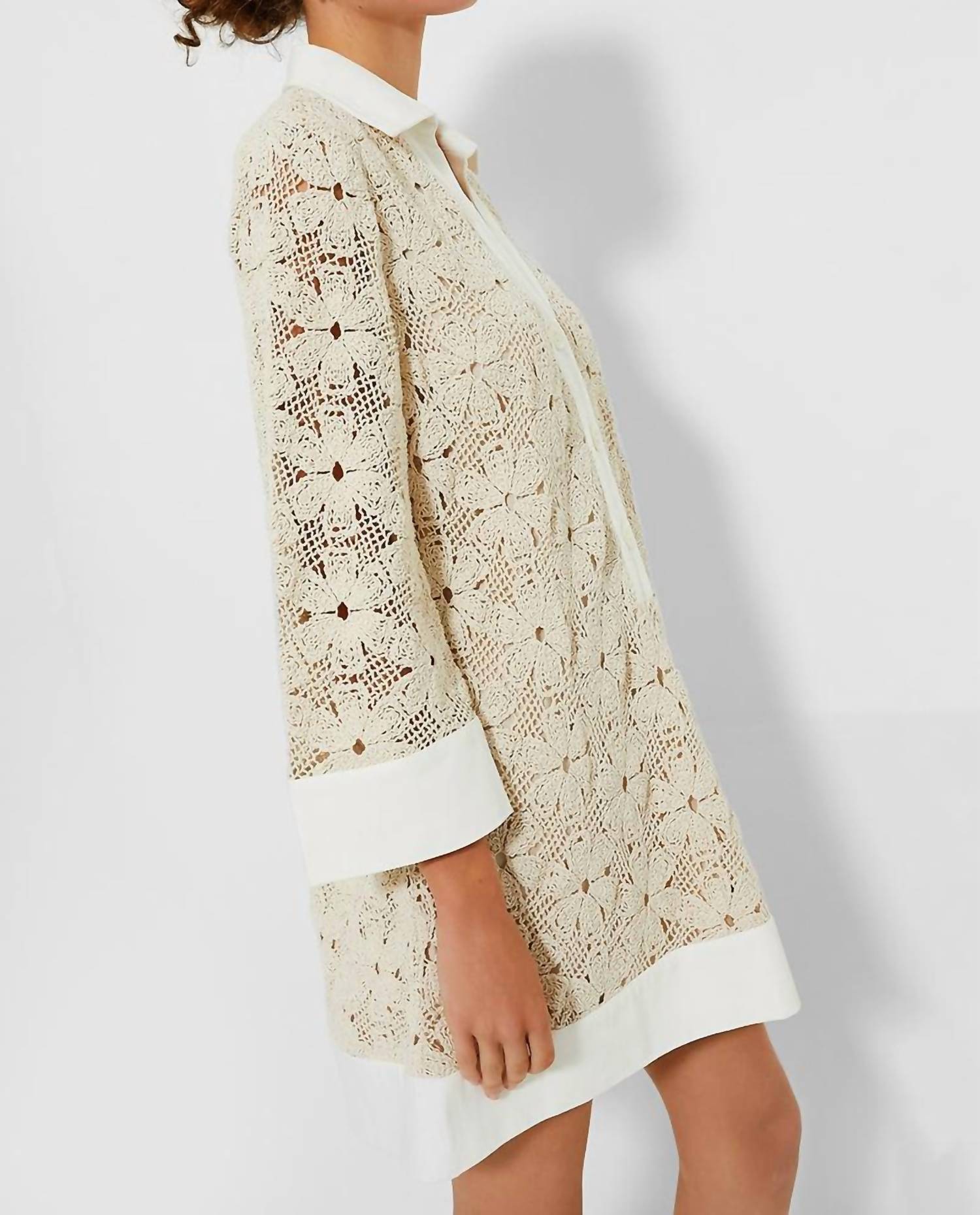 Wishlist - Valeria Crochet Overlay Mini Dress - beige - clothing - collection:vacationdresses(Auto)