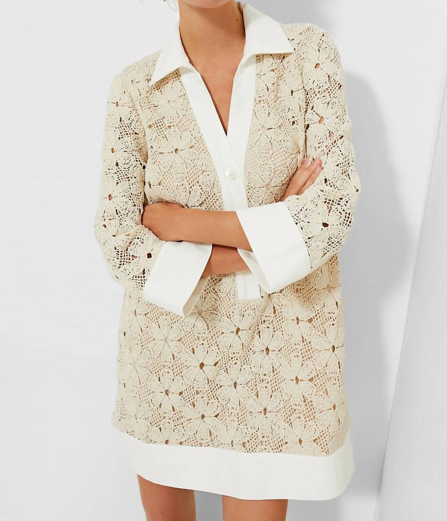 Wishlist - Valeria Crochet Overlay Mini Dress - beige - clothing - collection:vacationdresses(Auto)