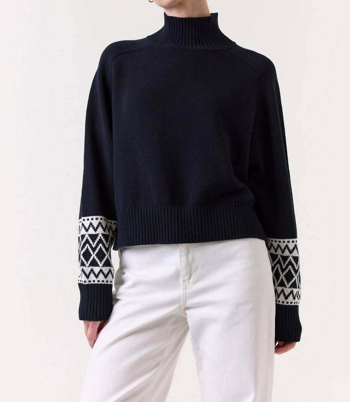 Wispr - Geo Mock Neck Sweater