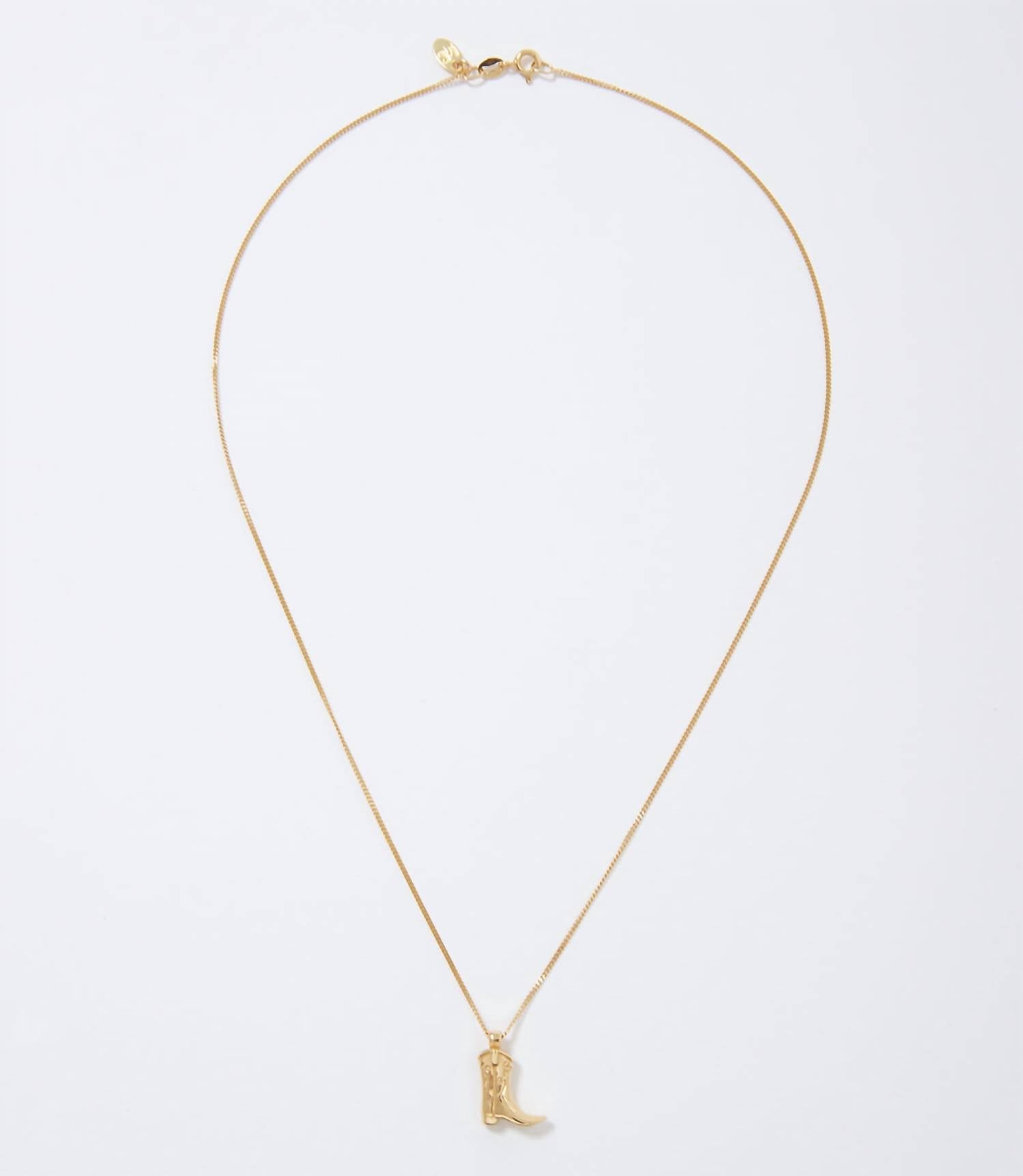 Wolf Circus - Women's Cowboy Boot Necklace - gold - goldtone - jewelry