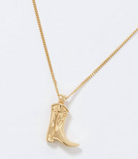 Wolf Circus - Women's Cowboy Boot Necklace - gold - goldtone - jewelry