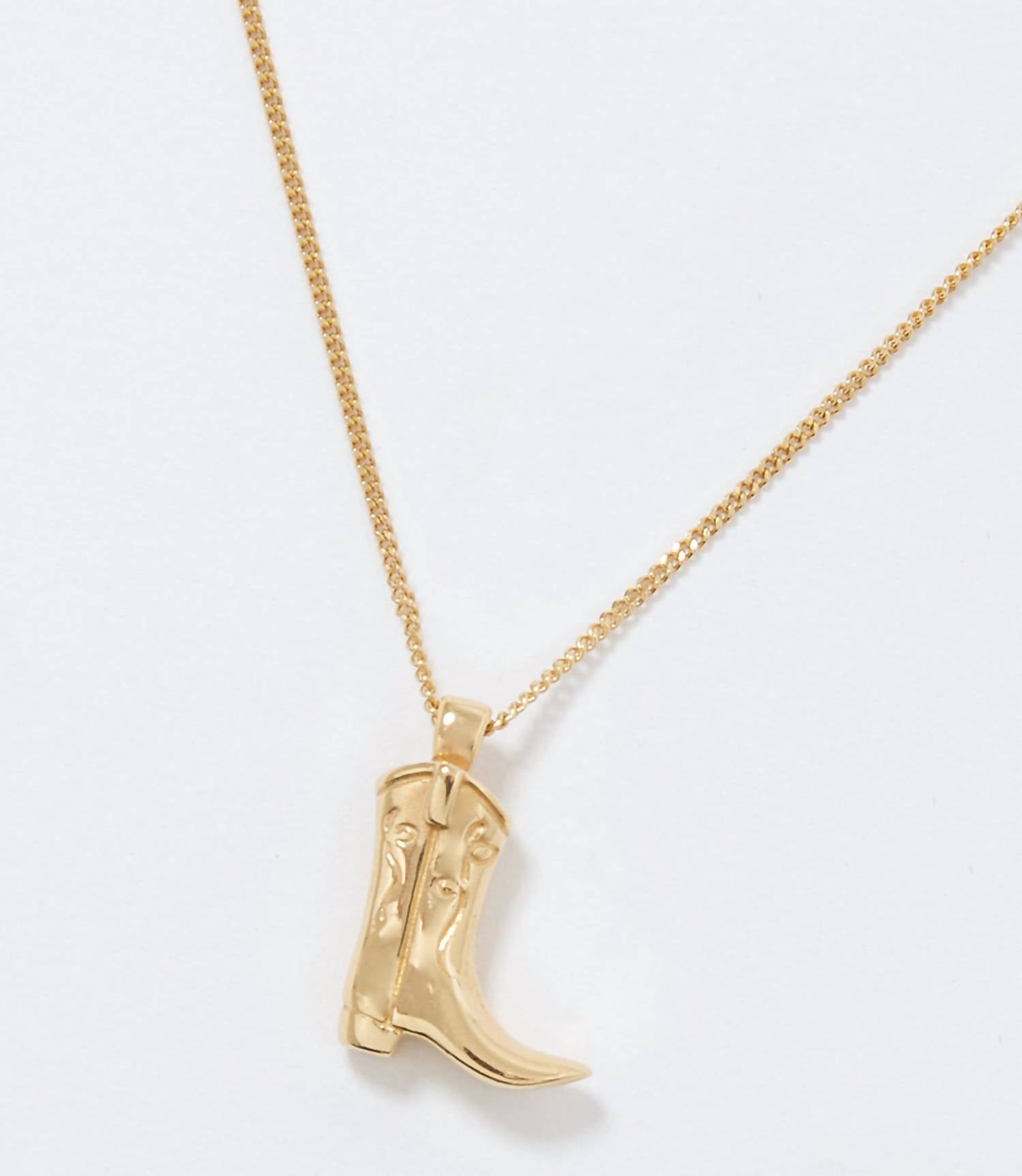Wolf Circus - Women's Cowboy Boot Necklace - gold - goldtone - jewelry