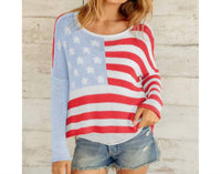 Wooden Ships - Flag Lightweight Knit Sweater - clothing - cotton - blend - crew