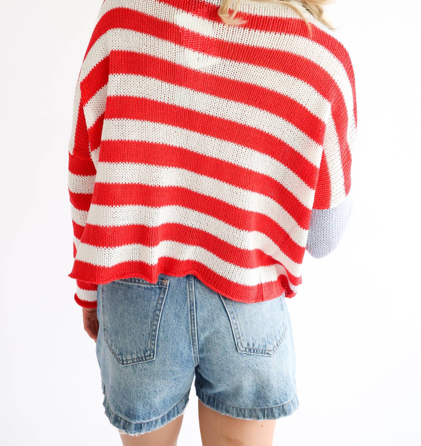 Wooden Ships - Flag Lightweight Knit Sweater - clothing - cotton - blend - crew