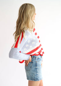 Wooden Ships - Flag Lightweight Knit Sweater - clothing - cotton - blend - crew