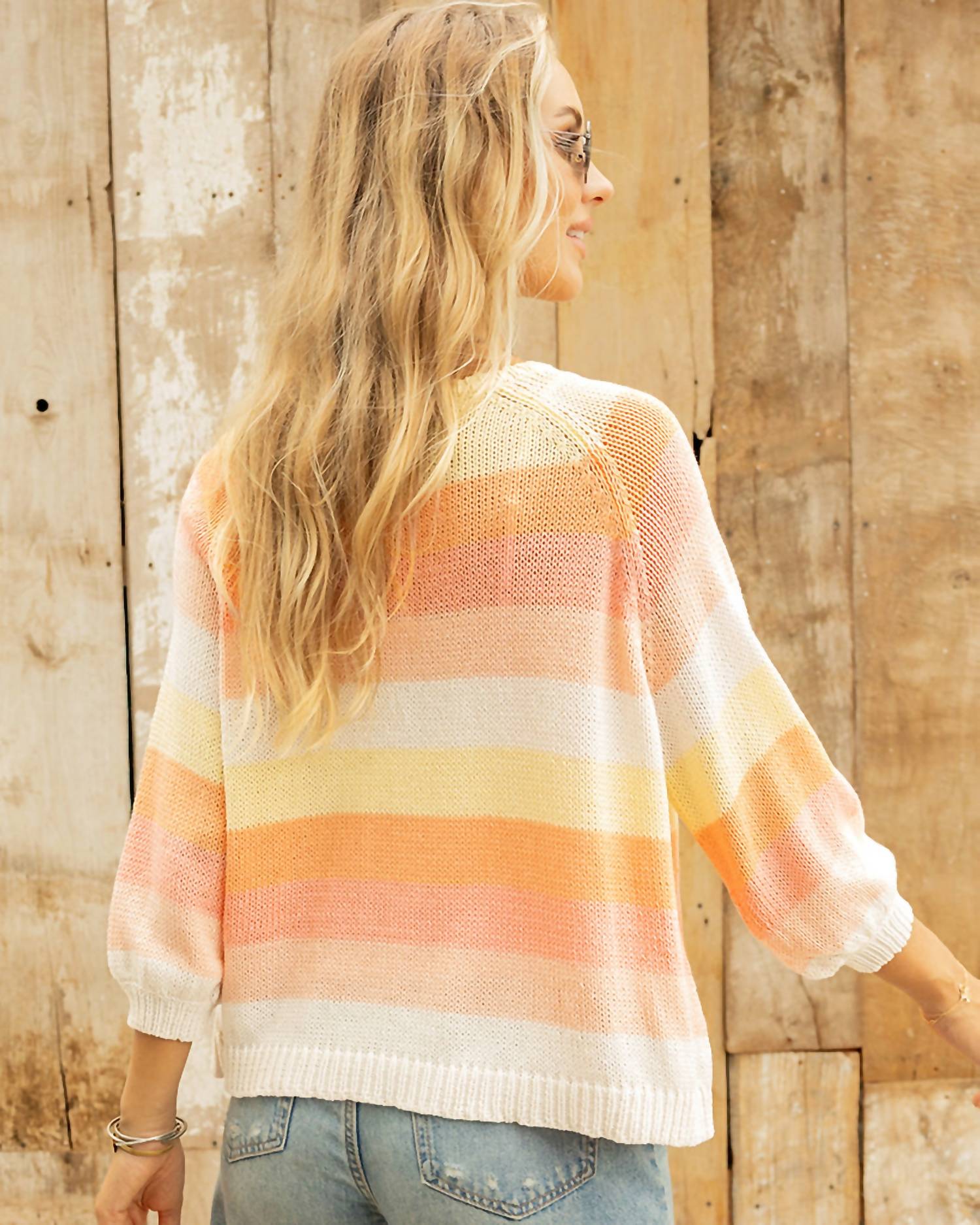 Wooden Ships - Venezia Striped Raglan Top - blouses - clothing - cotton - blend