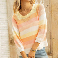 Wooden Ships - Venezia Striped Raglan Top - blouses - clothing - cotton - blend