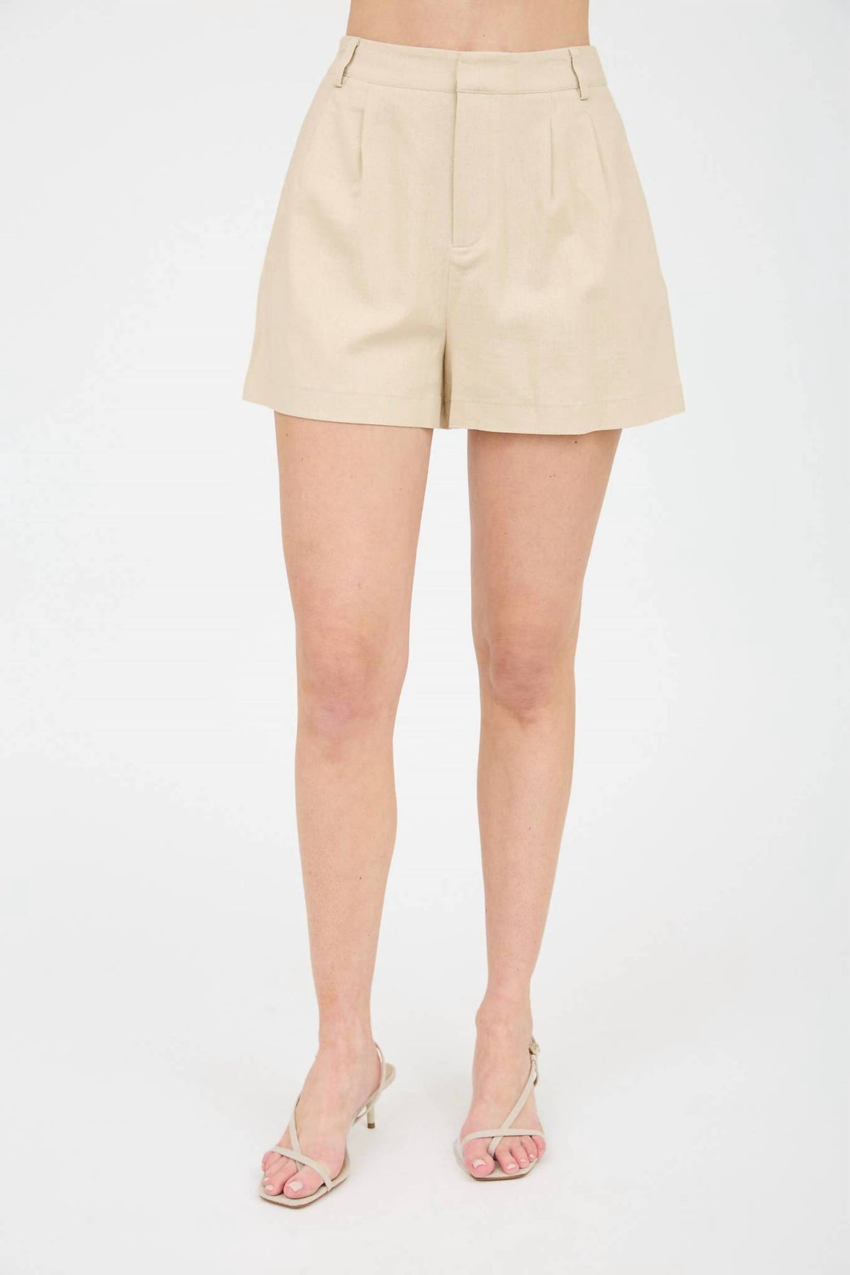 The Workshop - Kalene High-waist Front Pleat Shorts