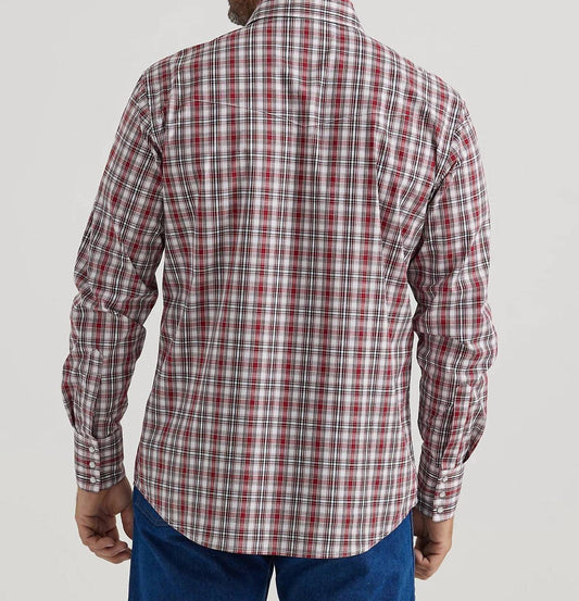 Wrangler - Men's Wrinkle Resist Long Sleeve Classic Fit Snap Shirt - casual - button - down - shirts - clothing - cotton - blend