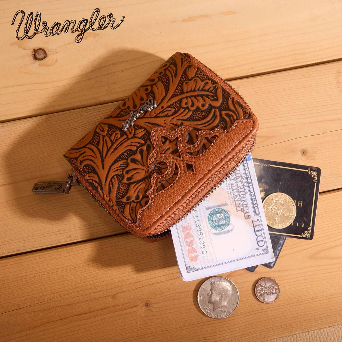 Wrangler - Tooled Zip-Around Wallet