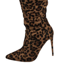 X2B - Women's Leopard Knee High Boots