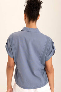 Xcvi - Abner Dolman Sleeves Linen Top - blouses - clothing - grey