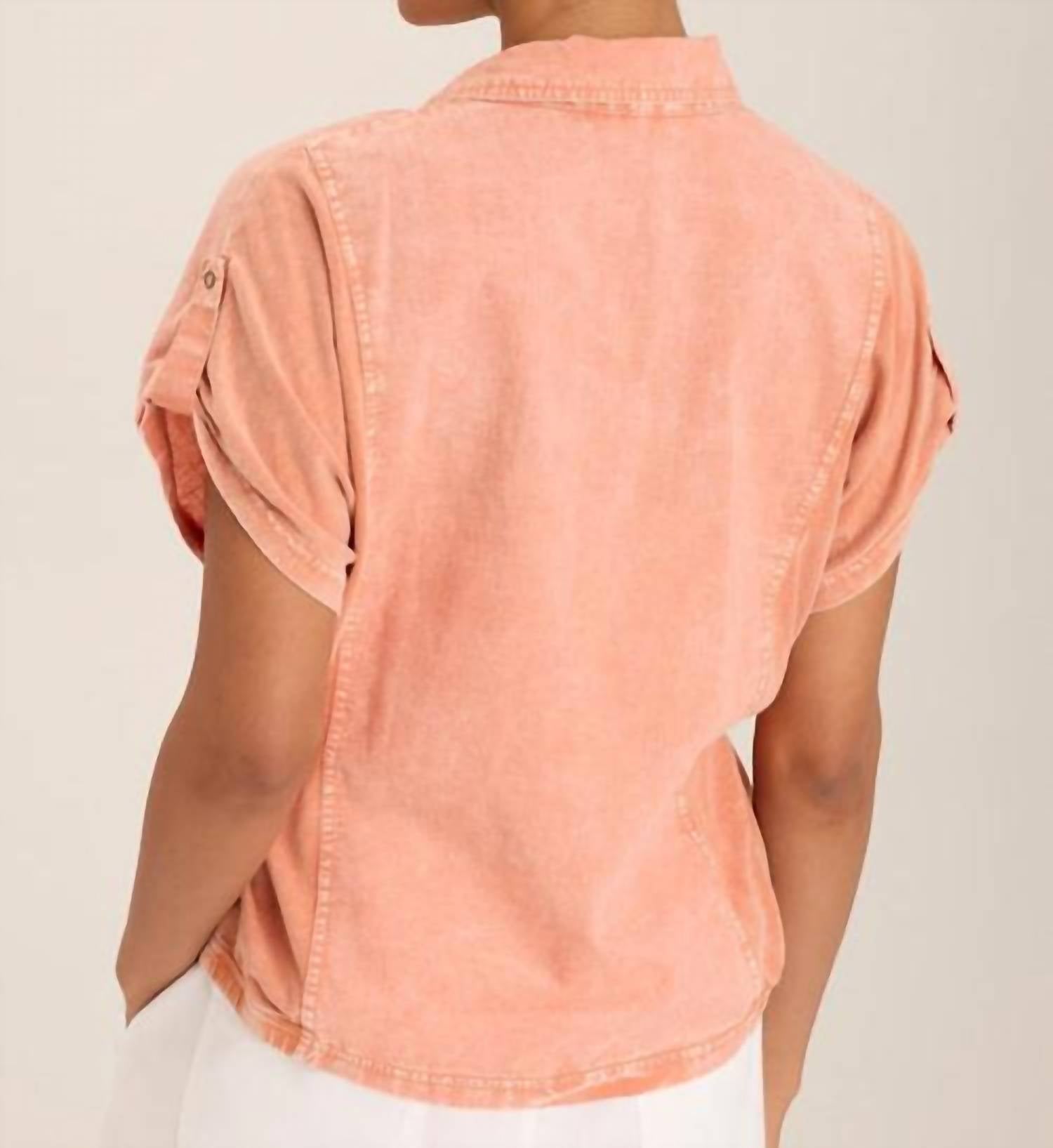 Xcvi - Abner Dolman Sleeves Linen Top - blouses - clothing - orange