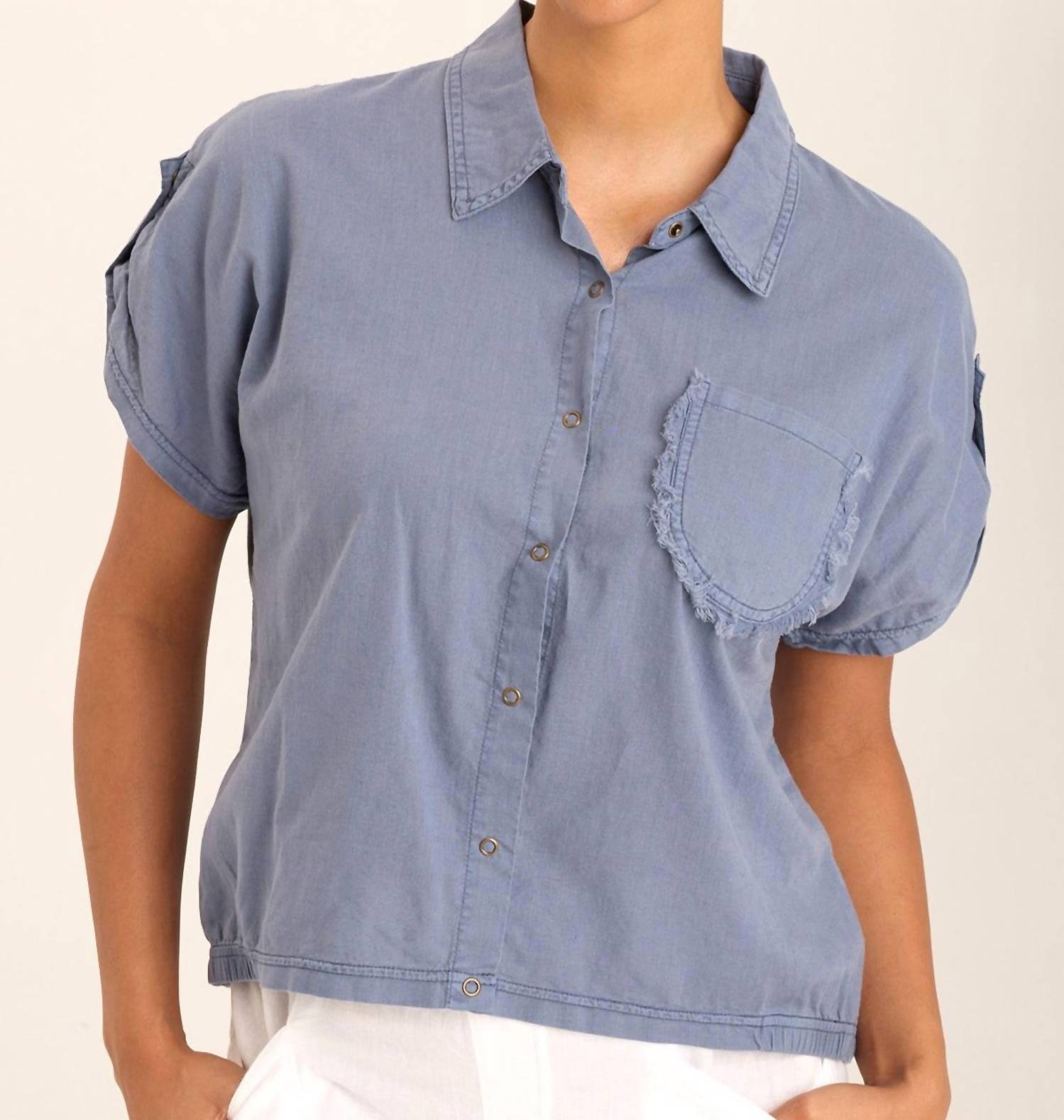 Xcvi - Abner Dolman Sleeves Linen Top - blouses - clothing - grey