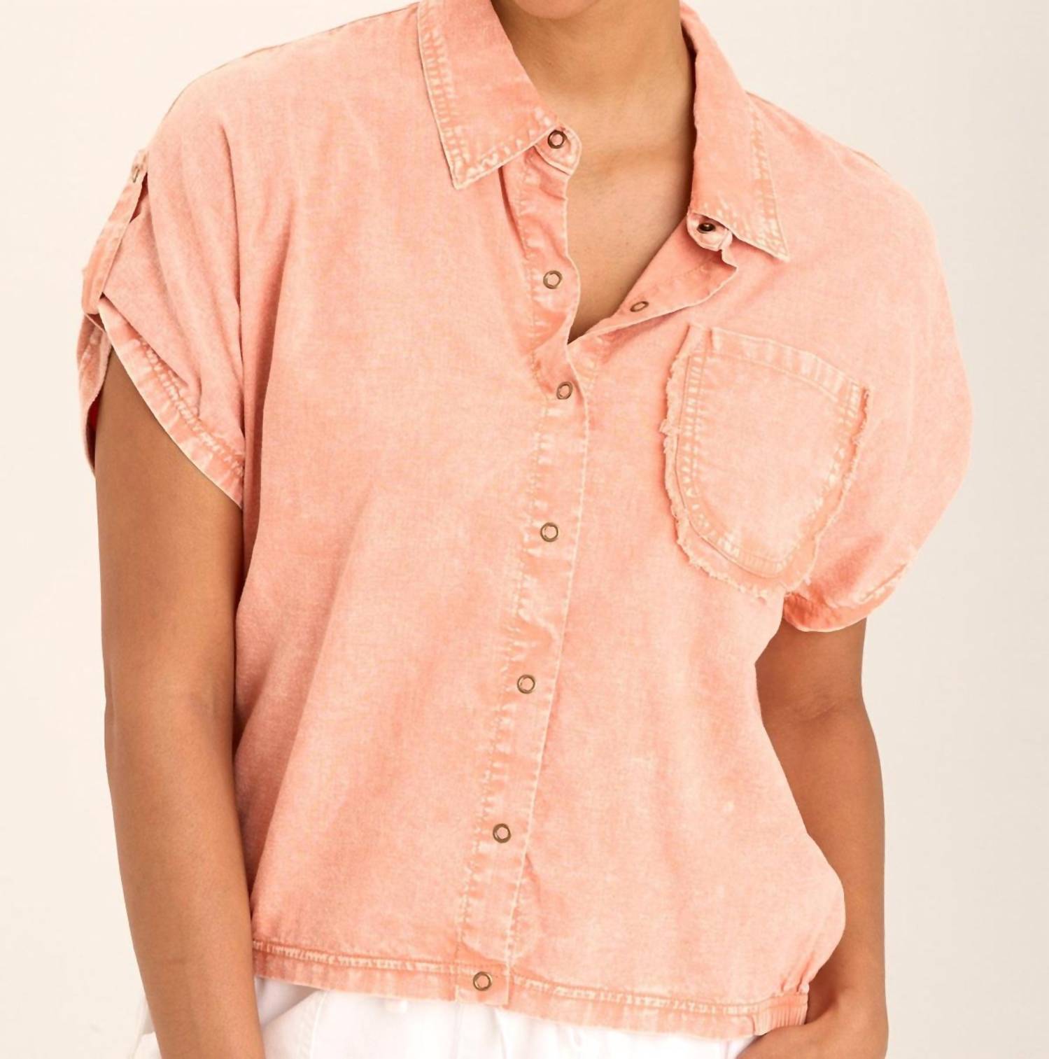 Xcvi - Abner Dolman Sleeves Linen Top - blouses - clothing - orange