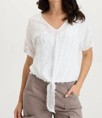 Xcvi - Curine V-neck Tie-front Tee