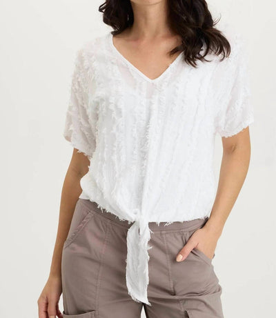 Xcvi - Curine V-neck Tie-front Tee