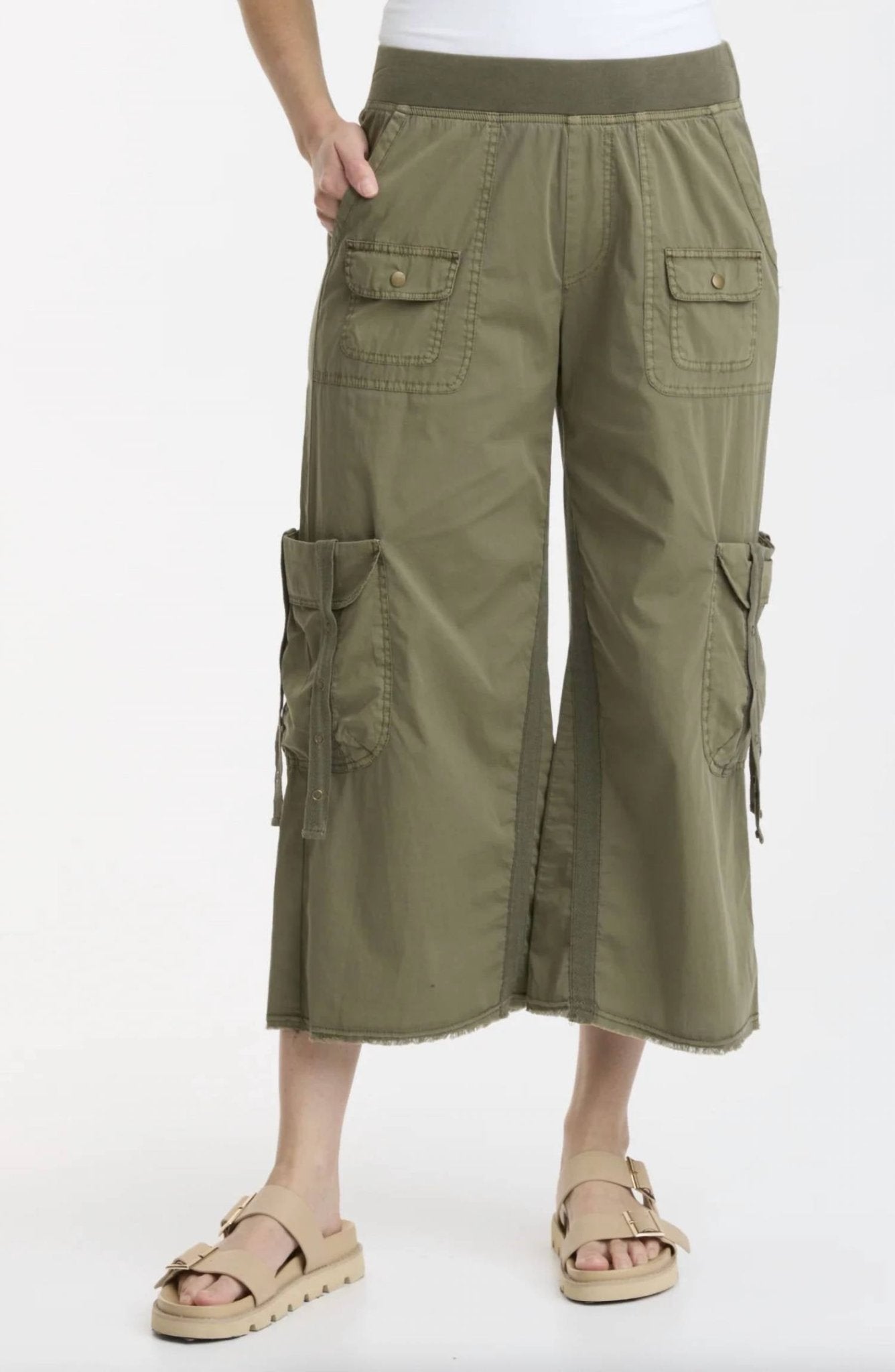 Xcvi - Foster Cargo Crop - cargos - clothing - cotton - blend