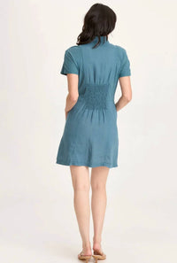Xcvi - Mikel Linen Snap-up Collared Dress