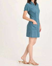 Xcvi - Mikel Linen Snap-up Collared Dress