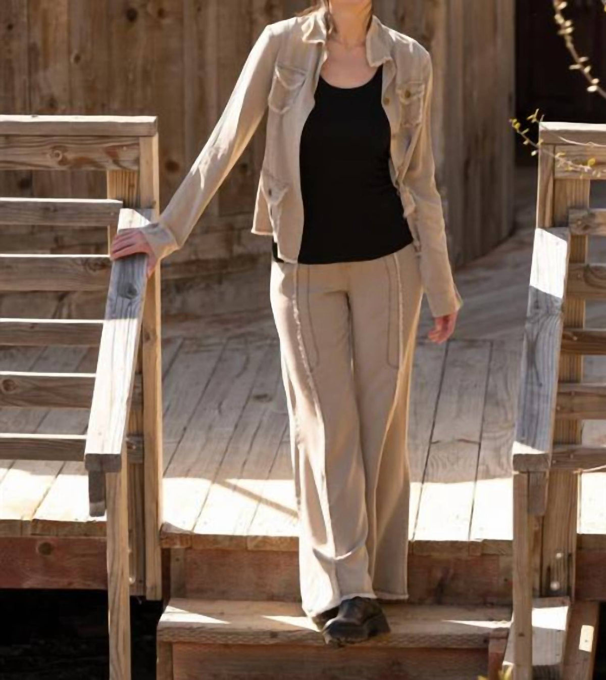Xcvi - Pull-on Twill Wide Leg Pants