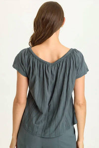 Xcvi - Selda Textured Gauze Cinched Top