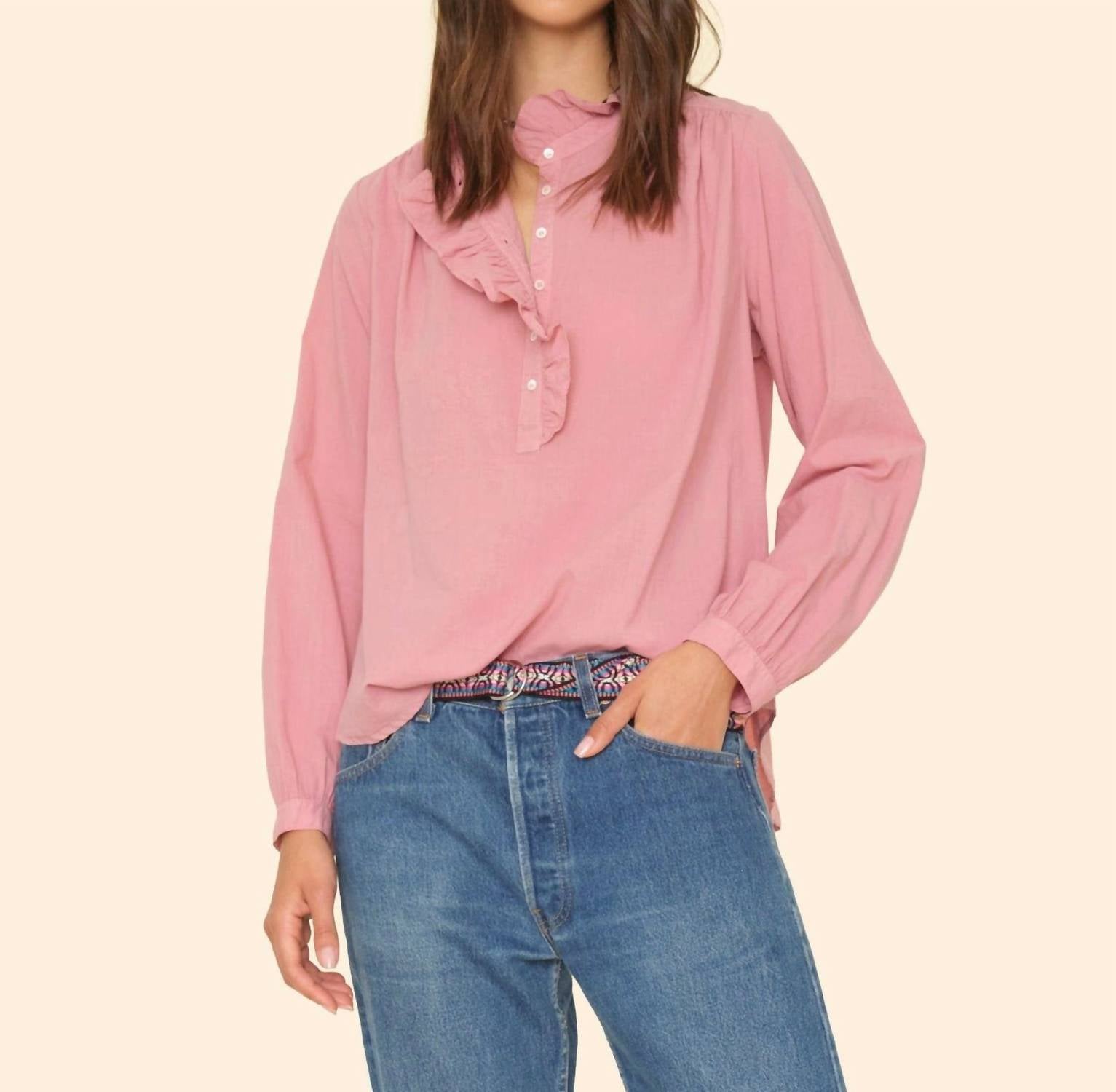 Xirena - Caspian Button Up Blouse - blouses - clothing - pink