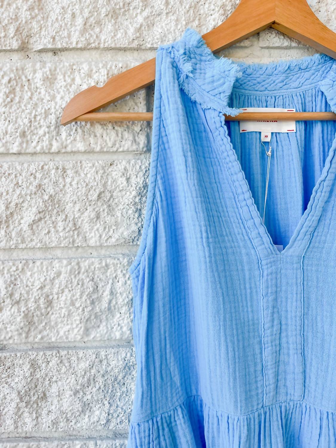 Xirena - Liza Dress - blue - clothing - cotton