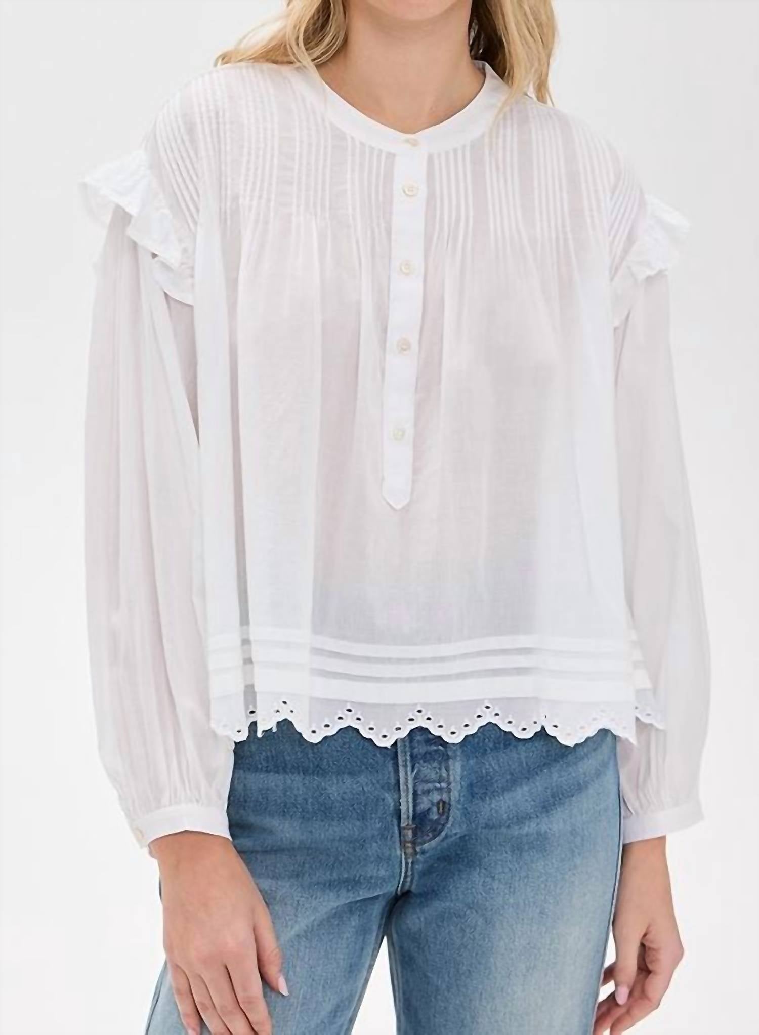 Xirena - Lucielle Round Neck Long Sleeve Top - blouses - clothing - cotton