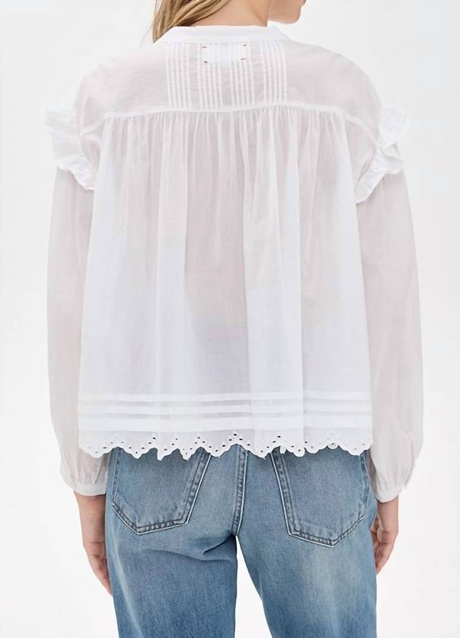 Xirena - Lucielle Round Neck Long Sleeve Top - blouses - clothing - cotton