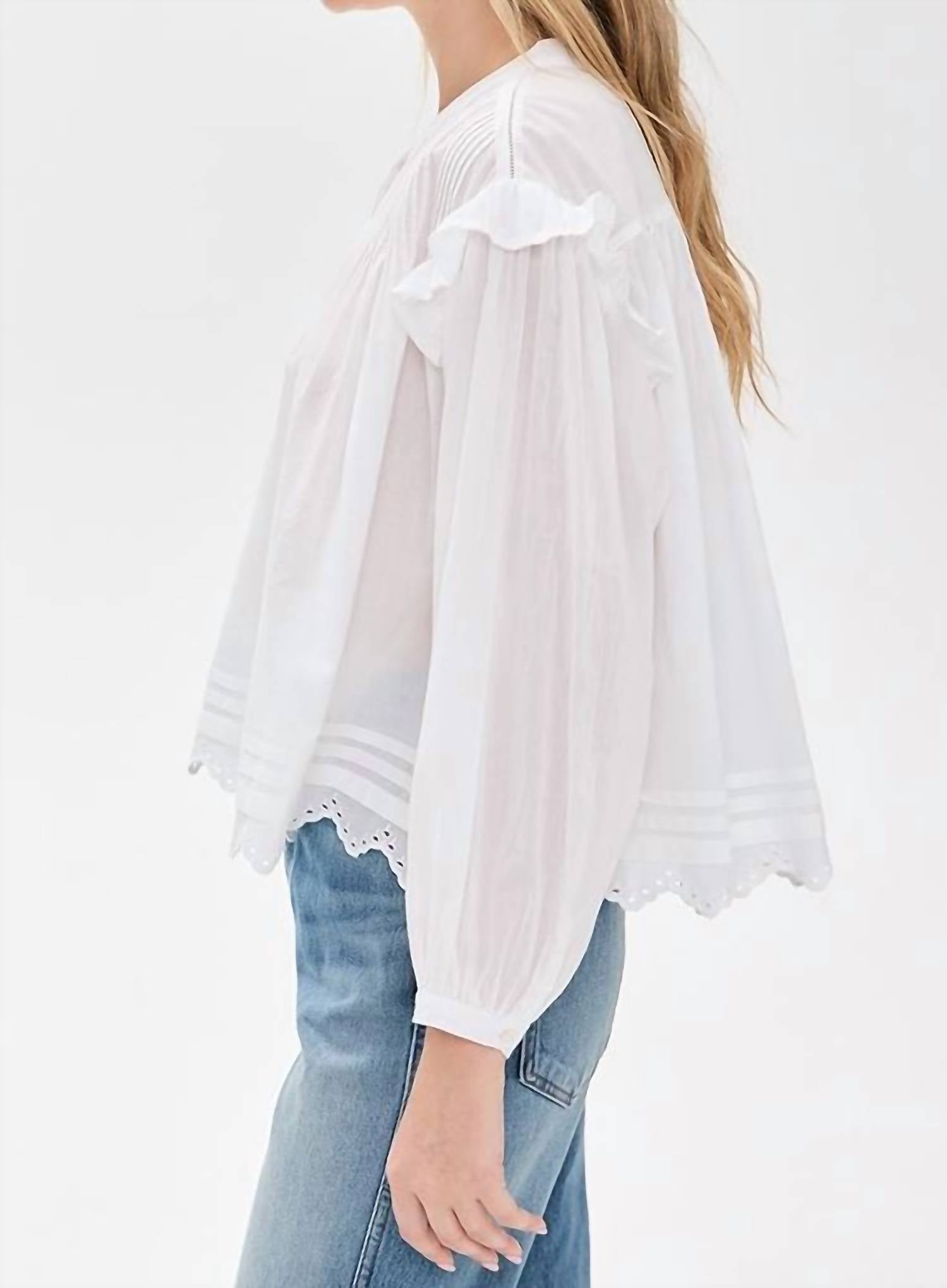 Xirena - Lucielle Round Neck Long Sleeve Top - blouses - clothing - cotton